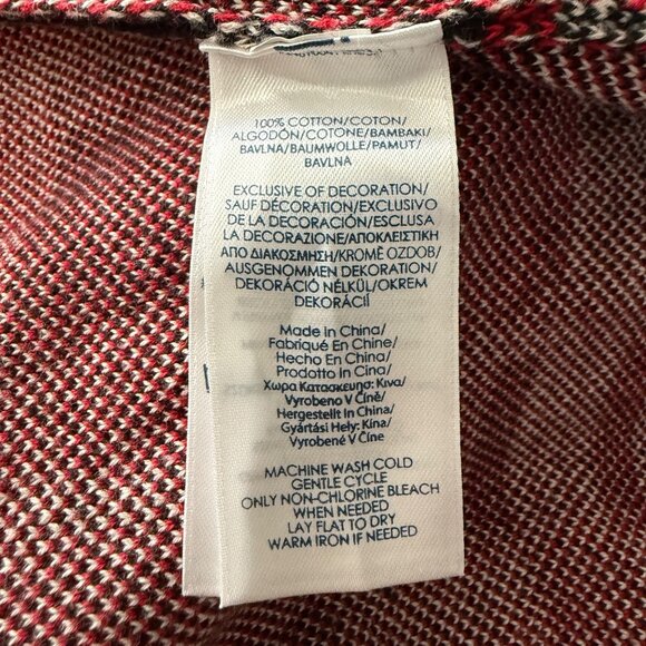 Chaps Womens Red Black Plaid Sleeveless Zip Vest Size 2X 100% Cotton Collared - Picture 6 of 9